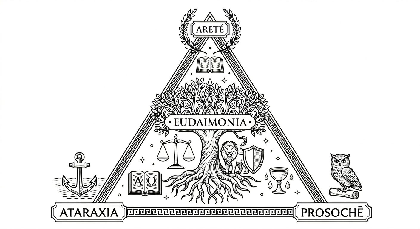 El triángulo estoico: El mapa hacia una vida plena